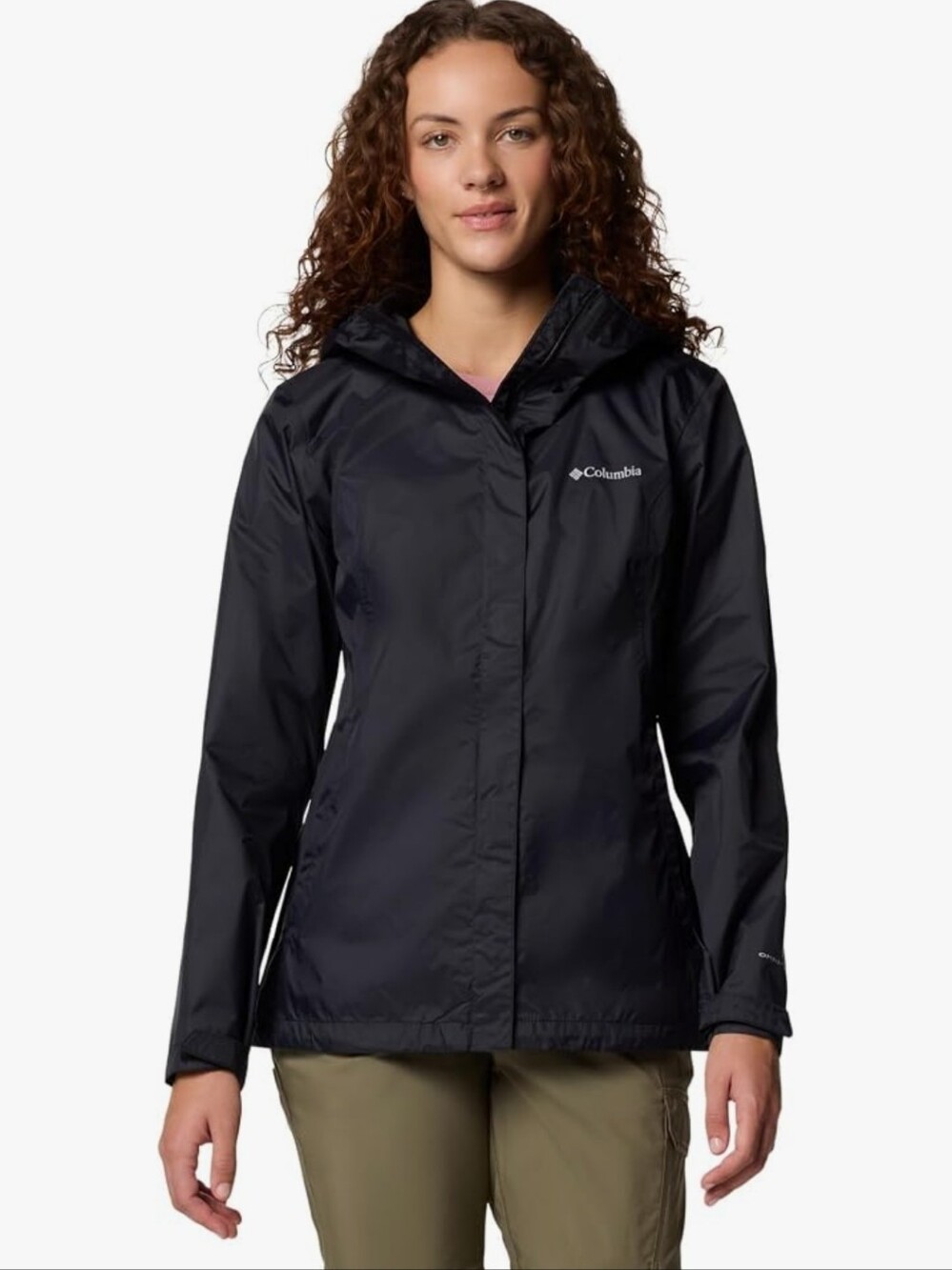 NWOT- Columbia Women's Black Hooded Waterproof Rain Jacket